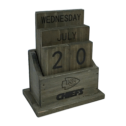 Kansas City Chiefs Rustic Wood Desk Calendar