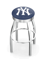 New York Yankees Chrome Diner Swivel Stool