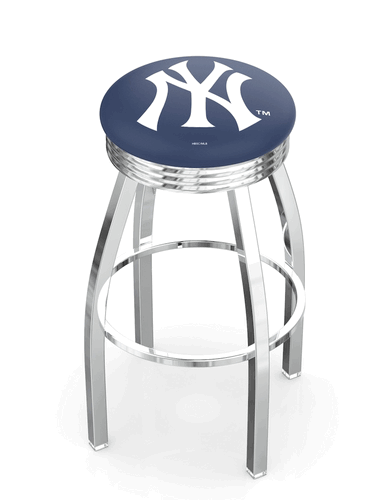 New York Yankees Chrome Diner Swivel Stool