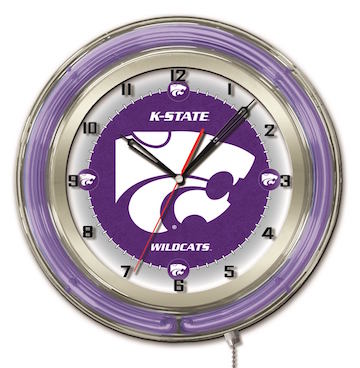 Kansas State Neon Clock 19