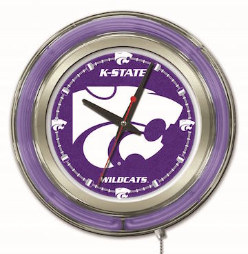Kansas State Neon Clock 15