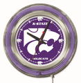 Kansas State Neon Clock 15