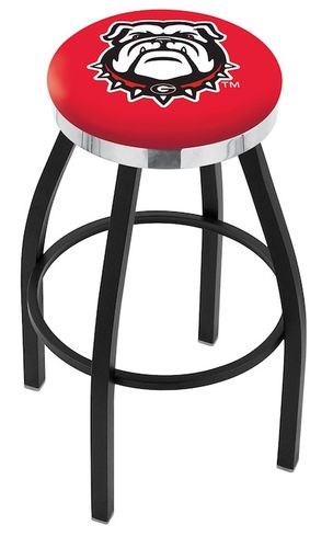 Georgia Bulldog Chrome Ring Swivel Stool