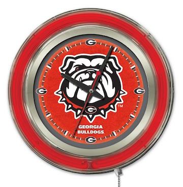 Georgia Bulldogs Neon Clock 15