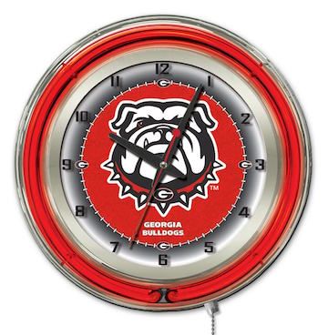 Georgia Bulldog Neon Clock 19