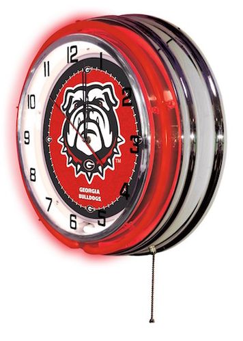 Georgia Bulldog Neon Clock 19