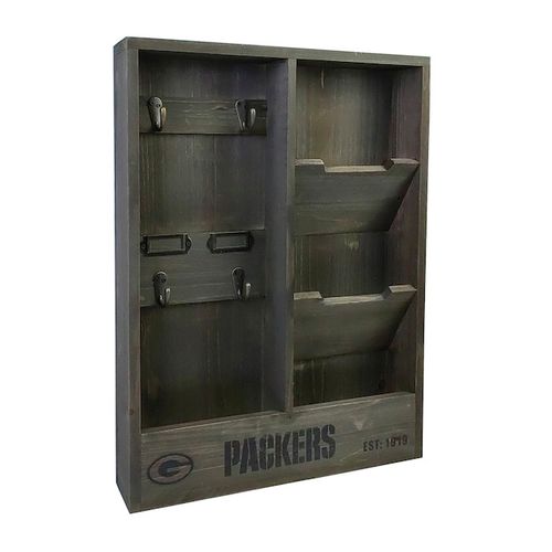Green Bay Packers Rustic Wood Office Organizer