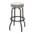 Grey Retro Black Frame Swivel Bar Stool