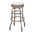 Grey Retro Chrome Swivel Bar Stool