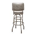 Grey Retro Chrome Swivel Bar Stool With Back