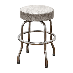 Grey Retro Chrome Swivel Counter Stool