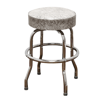 Grey Retro Chrome Swivel Counter Stool
