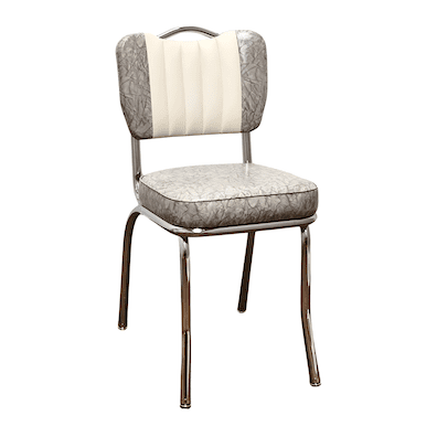 Grey Retro Handle Back Dining Chair