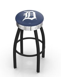 Detroit Tigers Black Diner Swivel Stool