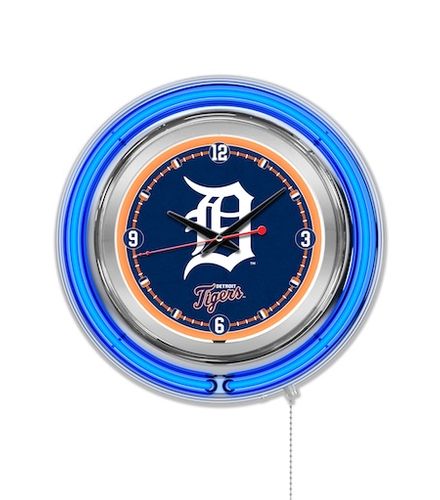 Detroit Tigers Neon Clock 15
