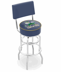 Notre Dame Leprechaun Logo Seatback Bar Stool