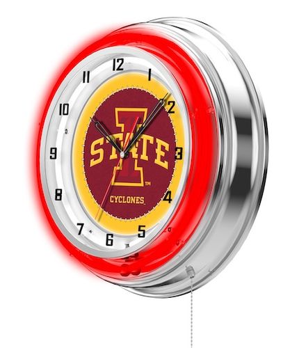 Iowa State Neon Clock 19