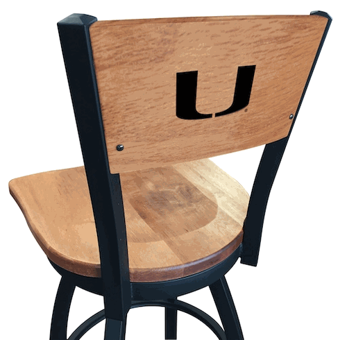 Miami Wood Back Swivel Stool