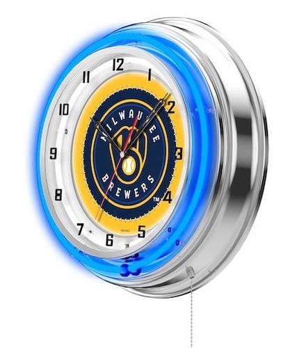 Milwaukee Brewers Neon Clock 19