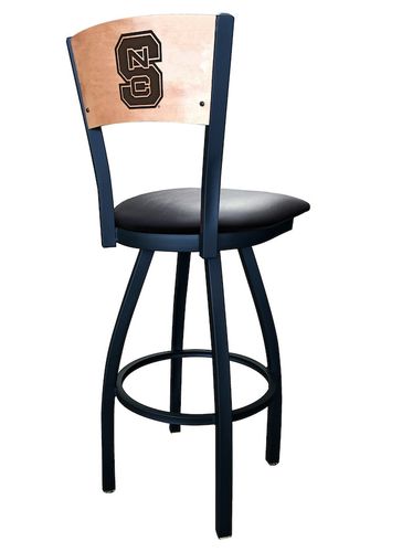 NC State Wood Back Swivel Stool