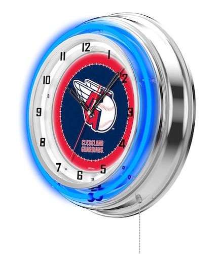 Cleveland Guardians Neon Clock 19