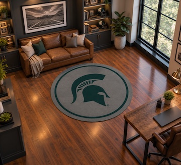 Michigan State 64 Round Spirit Rug