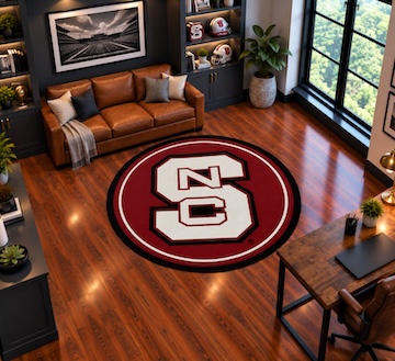 NC State 64 Round Spirit Rug