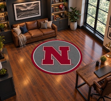 Nebraska 64 Round Spirit Rug