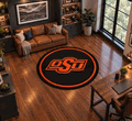 Oklahoma State 64 Round Spirit Rug