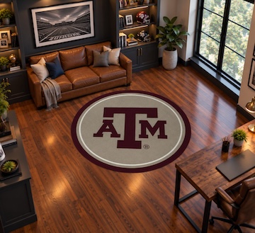 Texas A&M 64 Round Spirit Rug