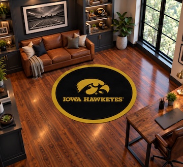Iowa 64 Round Spirit Rug