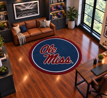 Ole Miss 64 Round Spirit Rug