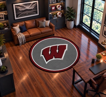 Wisconsin 64 Round Spirit Rug