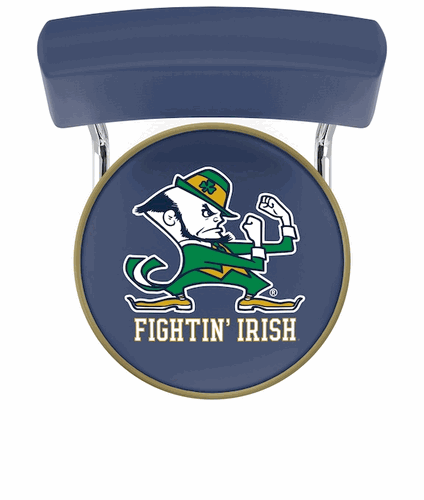 Notre Dame Leprechaun Logo Seatback Bar Stool