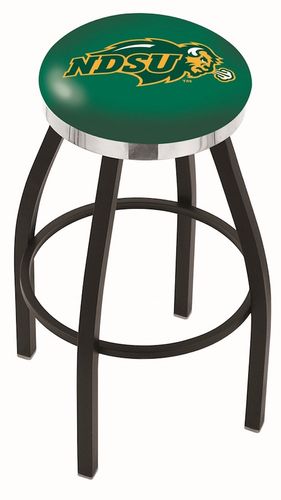 North Dakota State Green Chrome Ring Swivel Stool