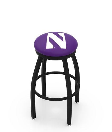 Northwestern Black Ring Swivel Stool