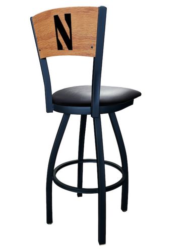 Northwestern Wood Back Swivel Stool