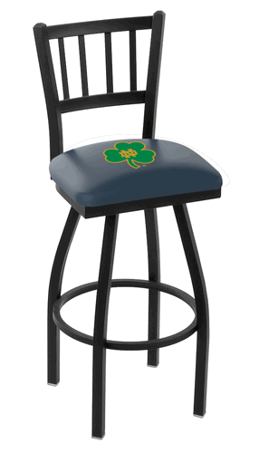 Notre Dame Shamrock Jailhouse Back Swivel Stool