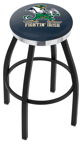 Notre Dame Leprechaun Chrome Ring Swivel Stool