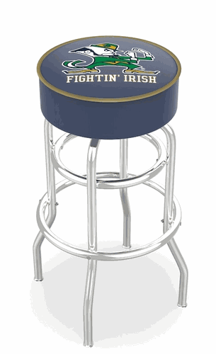 Notre Dame Leprechaun Cushion Bar Stool