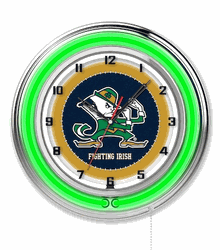 Notre Dame Leprechaun Neon Clock 19