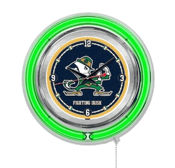 Notre Dame Leprechaun Neon Clock 15