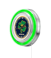 Notre Dame Shamrock Neon Clock 15