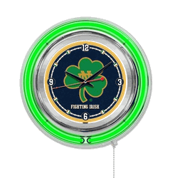 Notre Dame Shamrock Neon Clock 15