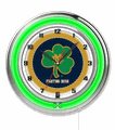 Notre Dame Shamrock Neon Clock 19