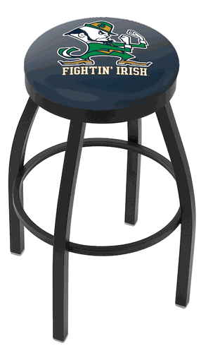 Notre Dame Leprechaun Black Ring Swivel Stool
