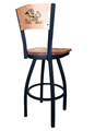 Notre Dame Leprechaun Wood Back Swivel Stool