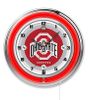 Ohio State Neon Clock 19"