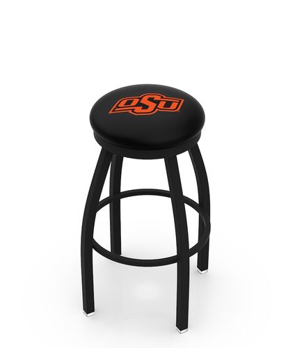 Oklahoma State Black Ring Swivel Stool