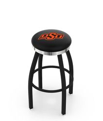 Oklahoma State Chrome Ring Swivel Stool